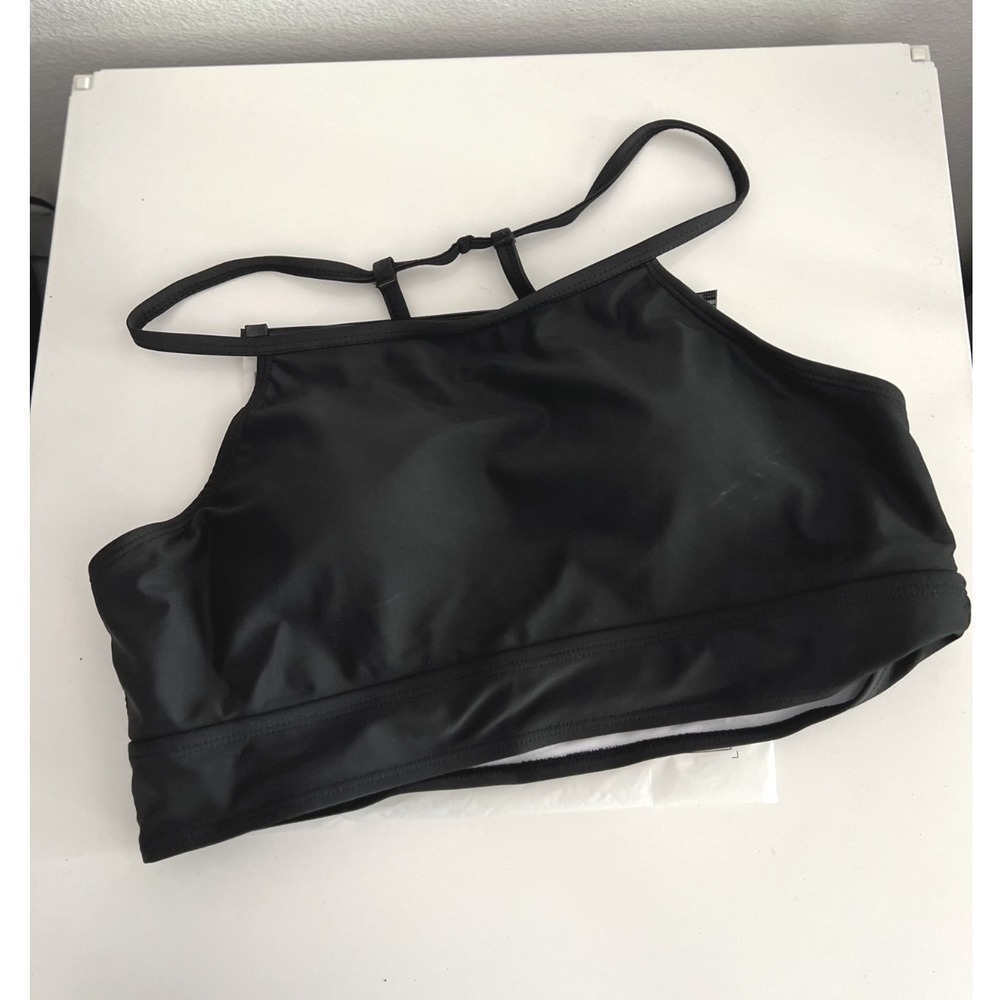 Shein Black Crisscross Back Strap Bikini Top 1XL